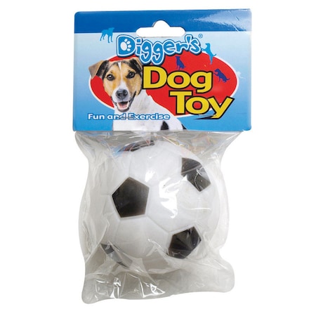 Diggers Boss Pet Digger's Black/White Vinyl Soccer Ball Dog Toy Medium 1 pk 51341